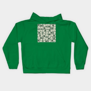 Sage Green Clover Checkers Kids Hoodie